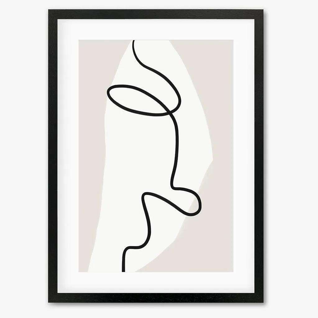 Abstract Face Line Framed Art