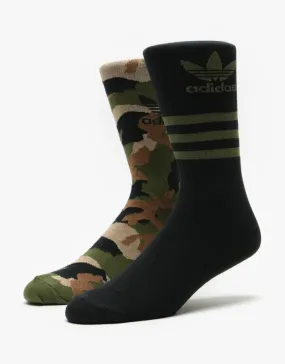 adidas Skateboarding Camo Crew Socks - Wild Pine/Black