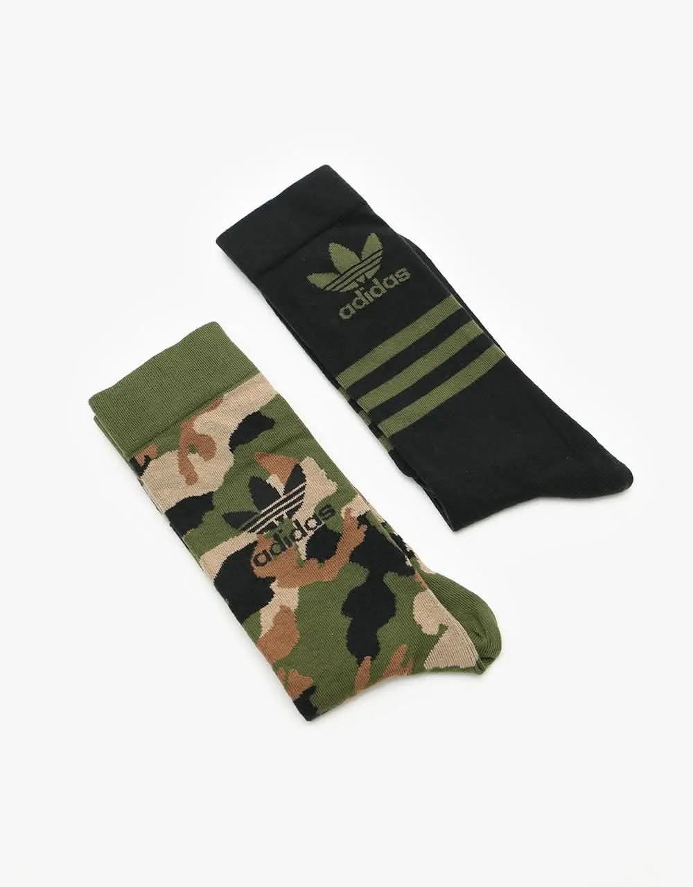 adidas Skateboarding Camo Crew Socks - Wild Pine/Black