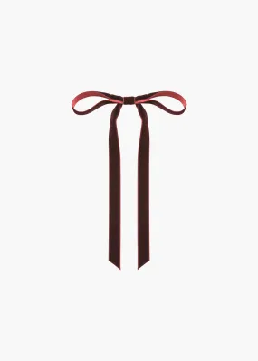 Aida Velvet Bow Barrette -- Pinot