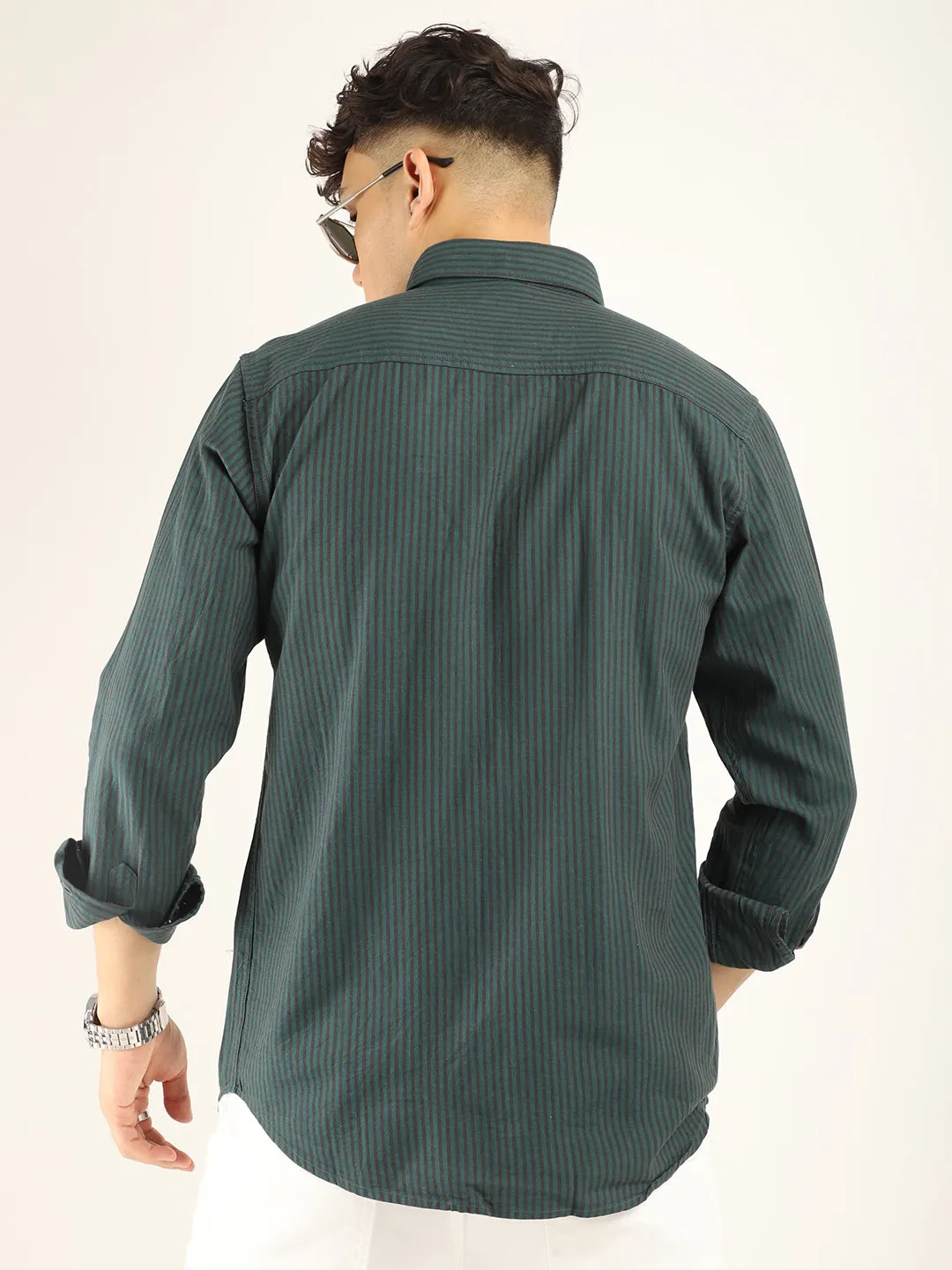 Andre Oxford Green Full Sleeve Shirt