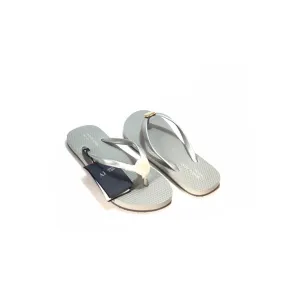 Armani Jeans Silver Rubber Flip Flops | Brand New |