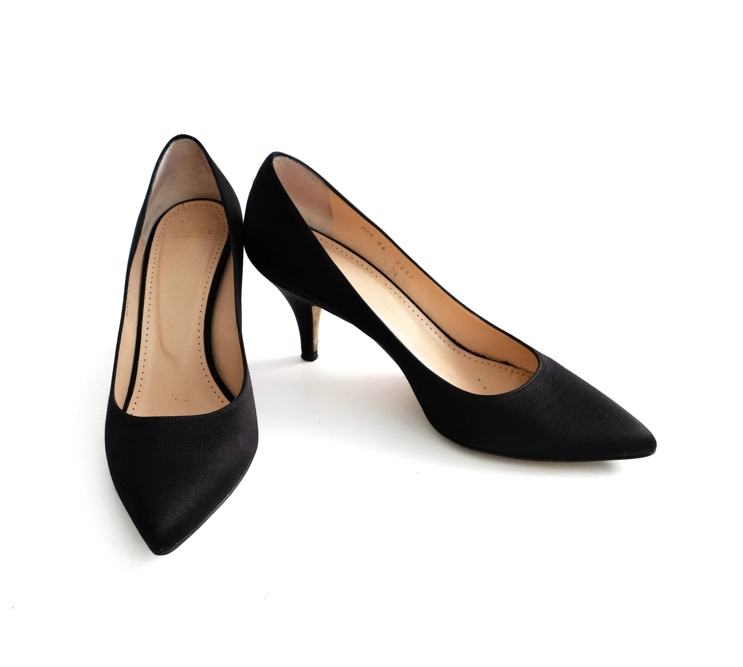 Bally Court Shoes in Black Satin, EU36