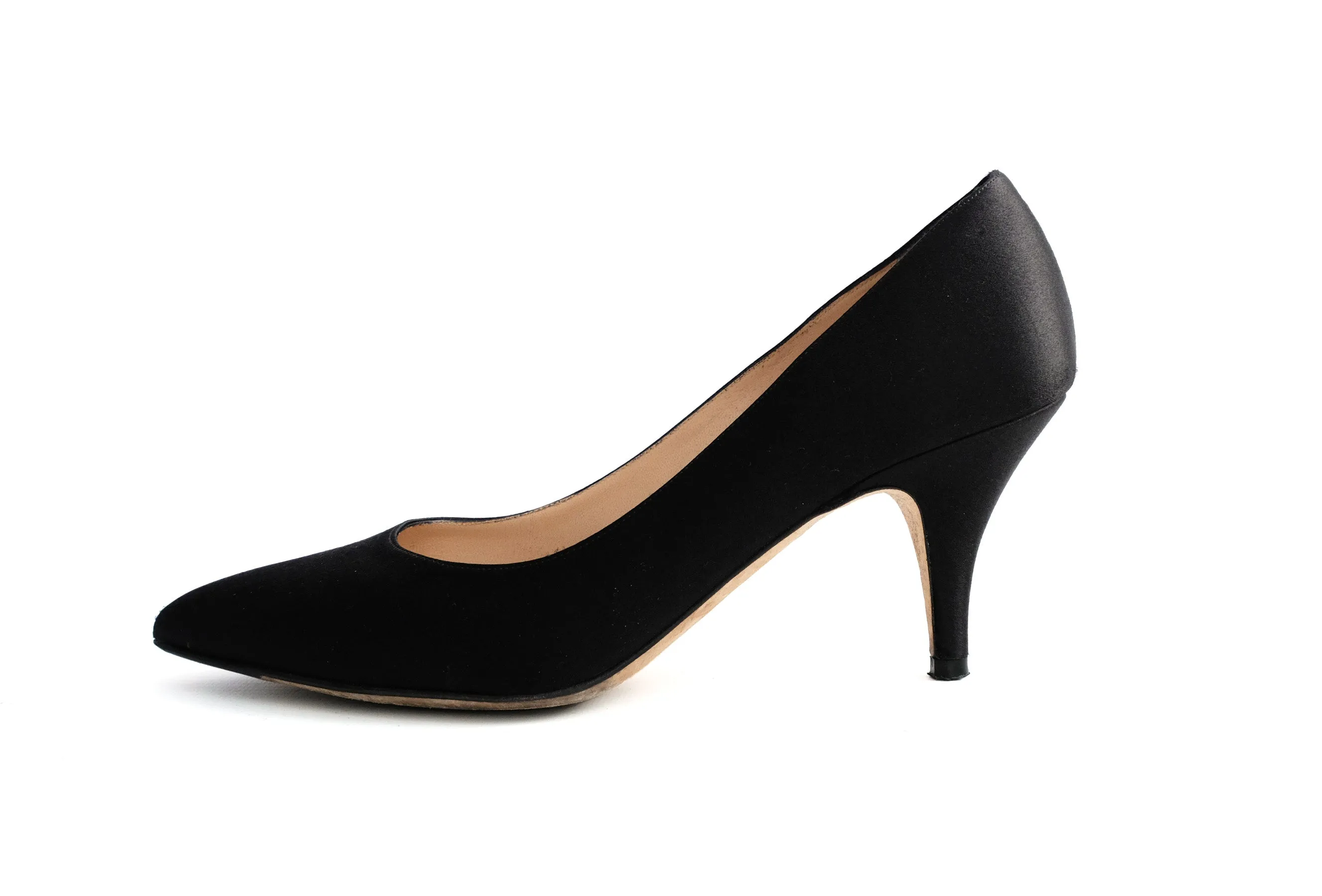 Bally Court Shoes in Black Satin, EU36