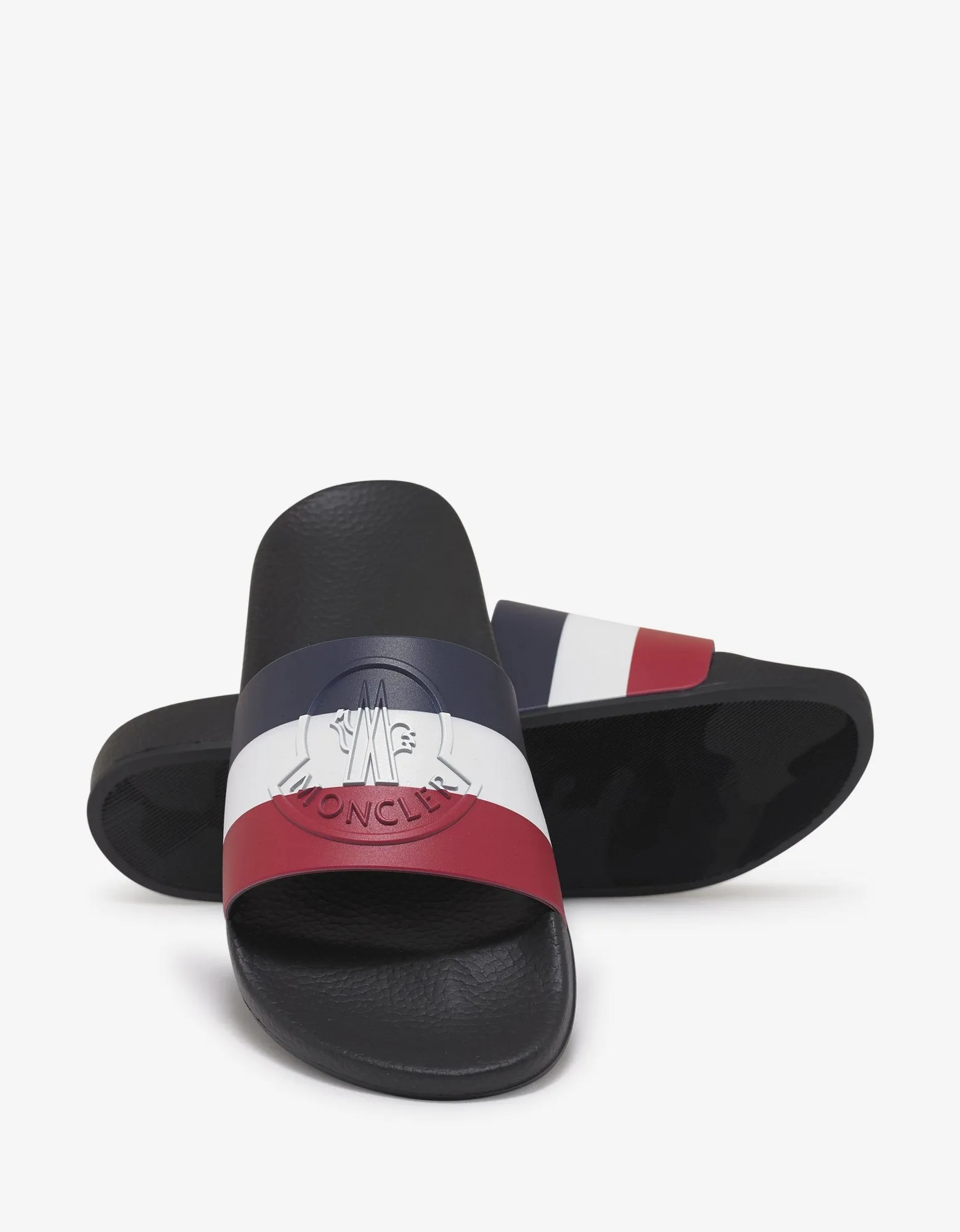 Basile Black Tricolour Logo Slide Sandals