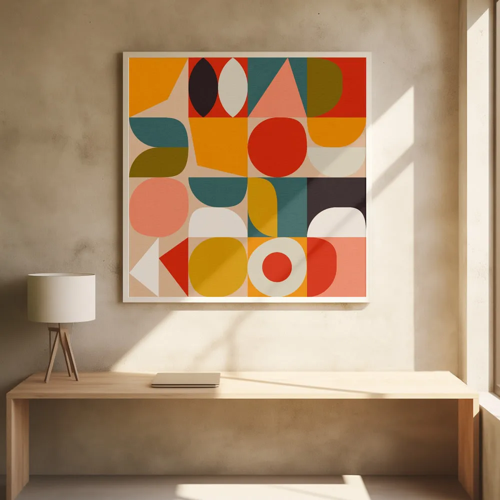 Bauhaus Modern Bold - Square Stretched Canvas, Poster or Fine Art Print