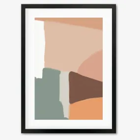 Beige Abstract Shapes Framed Art