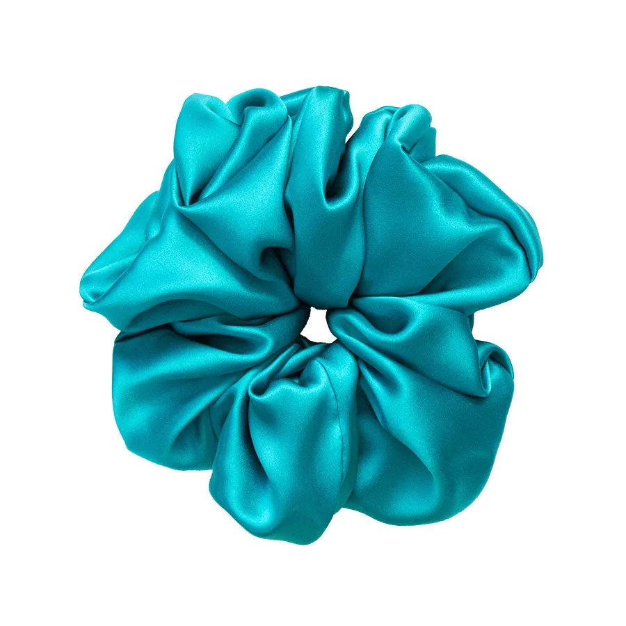 Big Effing Silk Scrunchie in Electric Teal