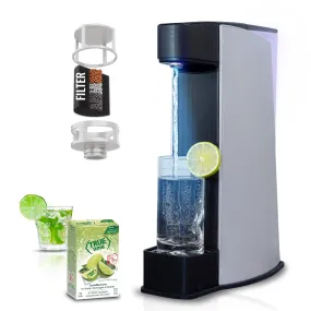 Carbon8 - One Touch Sparkling Water Maker   Filter & Lemon8 - Silver