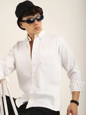 Carlo Oxford White Full Sleeves Shirt