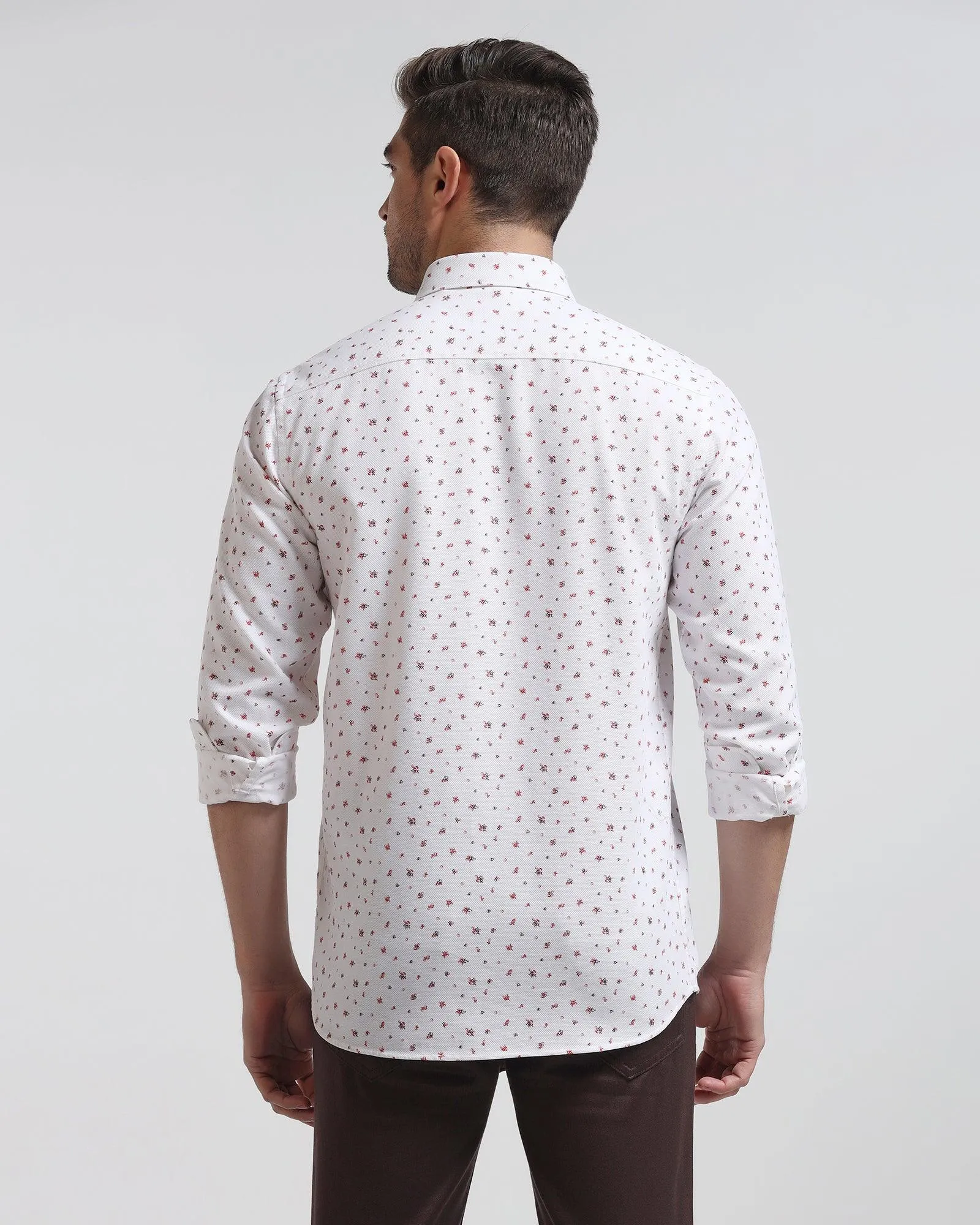 Casual White Printed Shirt - Rider