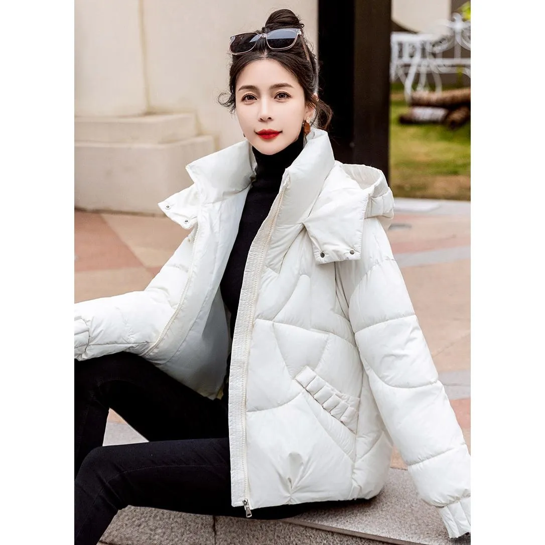 Cropped Windproof Thickened Puffer Jacket