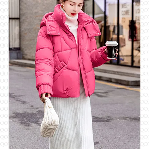 Cropped Windproof Thickened Puffer Jacket