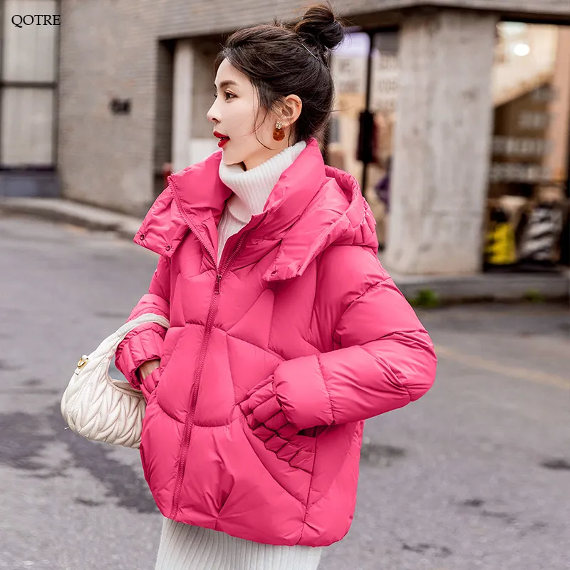 Cropped Windproof Thickened Puffer Jacket