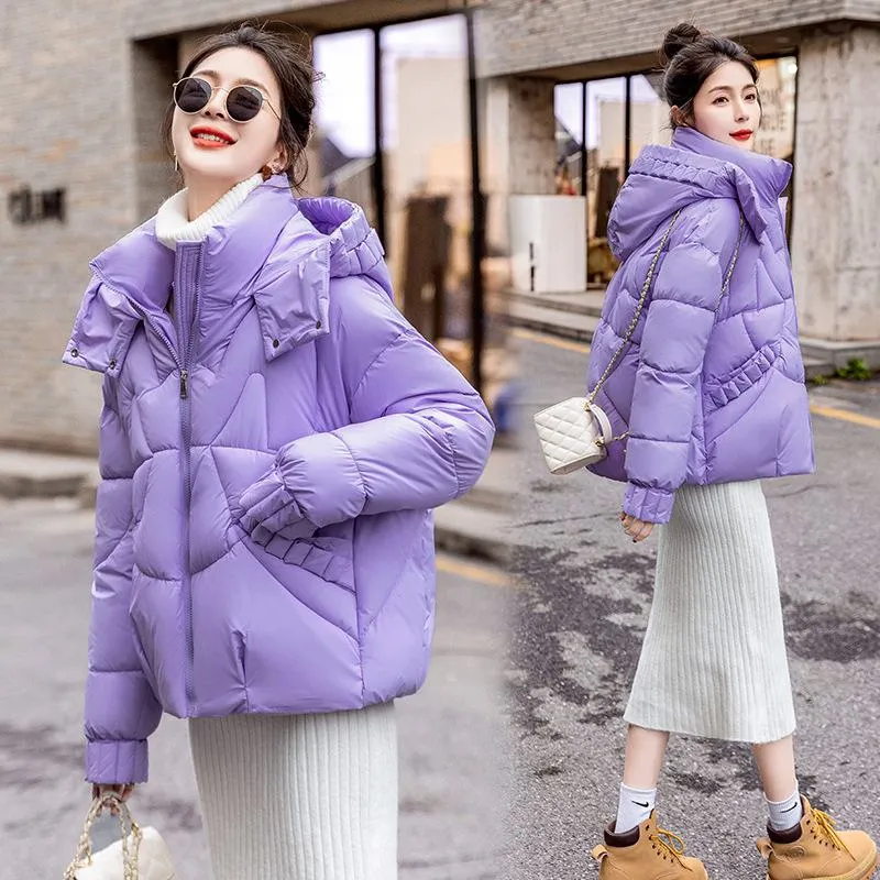 Cropped Windproof Thickened Puffer Jacket