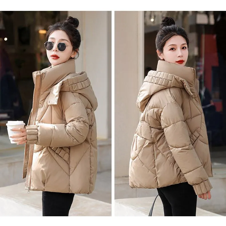 Cropped Windproof Thickened Puffer Jacket