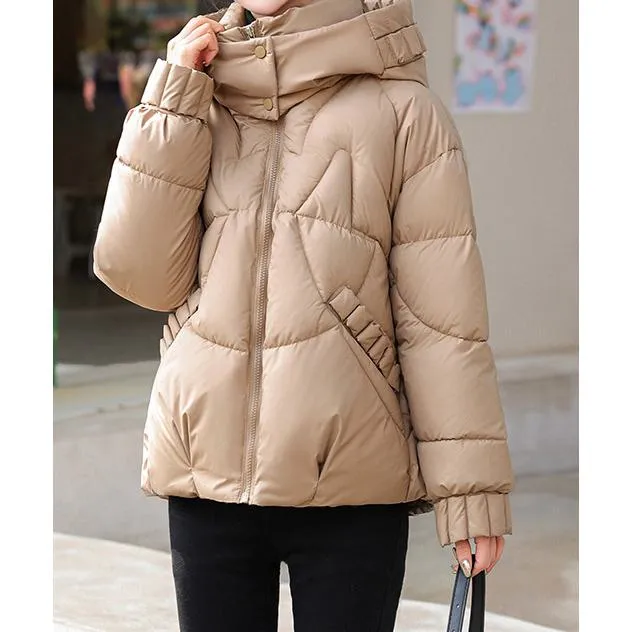 Cropped Windproof Thickened Puffer Jacket