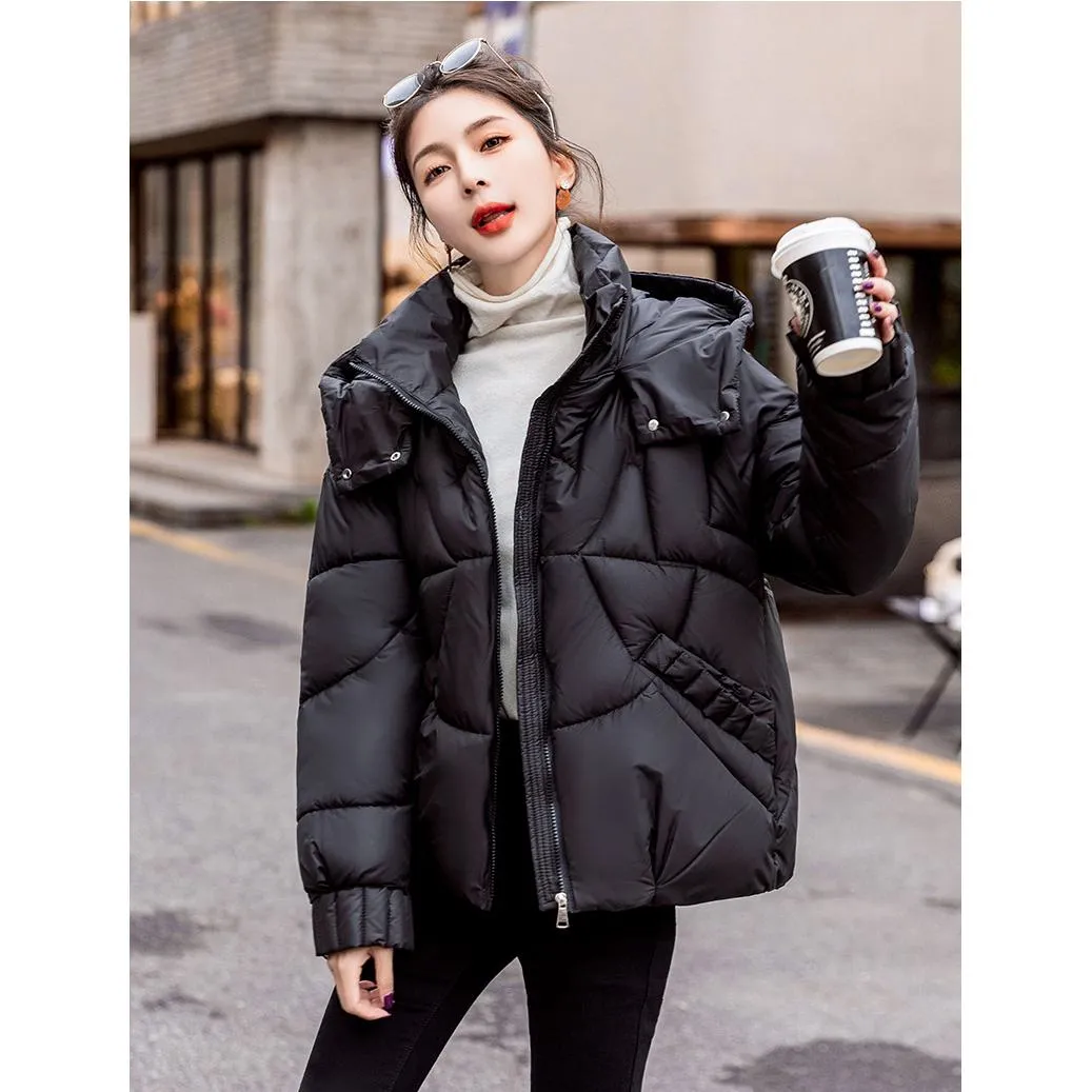 Cropped Windproof Thickened Puffer Jacket