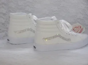 Custom Crystal Old Skool Vans, Wedding Bridal Sneakers, Bling Sneakers Crystal Sneakers.