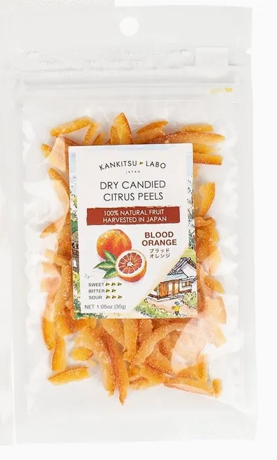 Dry Candied Japanese Citrus Peel Blood Orange 1.05 oz Bag