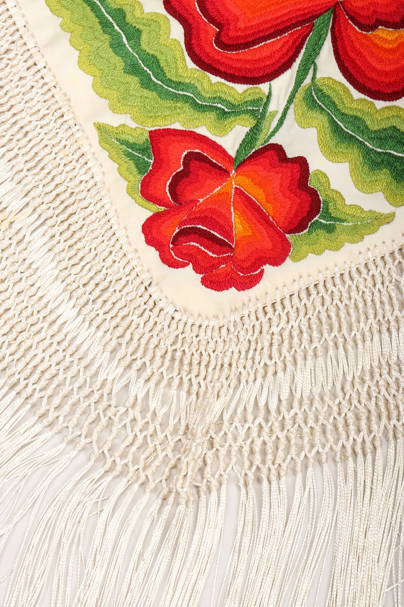 Embroidered Roses Piano Shawl