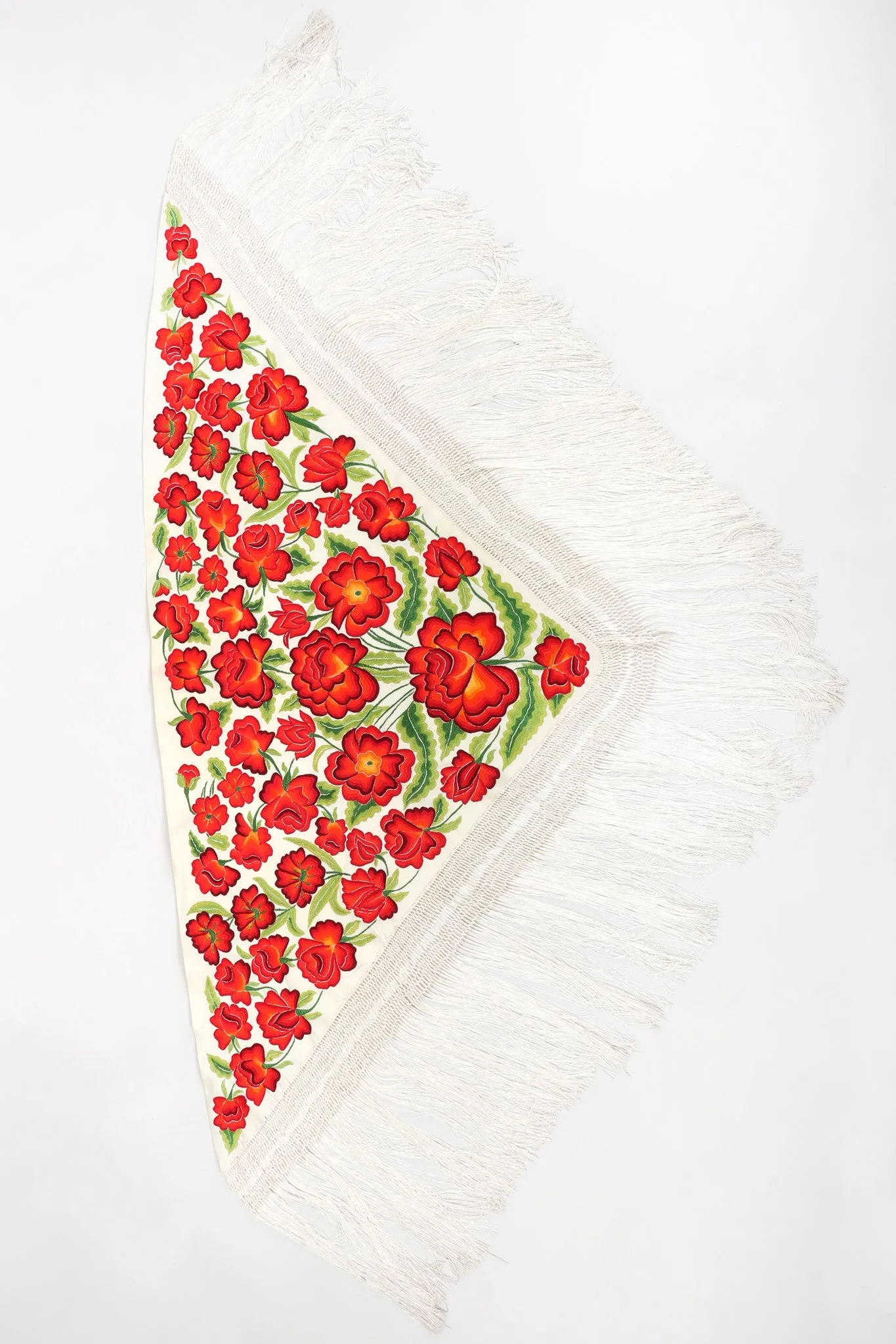 Embroidered Roses Piano Shawl