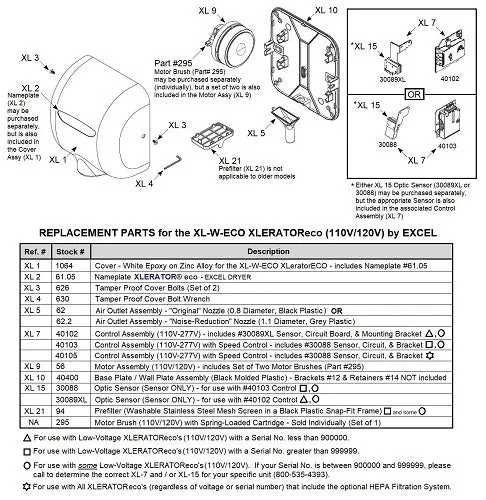 Excel XL-W-ECO XLERATOReco REPLACEMENT AIR OUTLET ASSEMBLY - ORIGINAL .8 NOZZLE (Part Ref. XL 5 / Stock# 62)