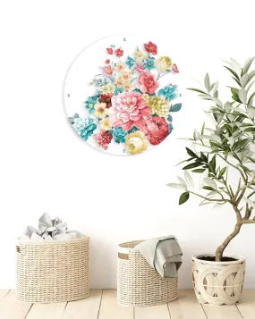 Floral Pattern Printed Transparent Acrylic Circle