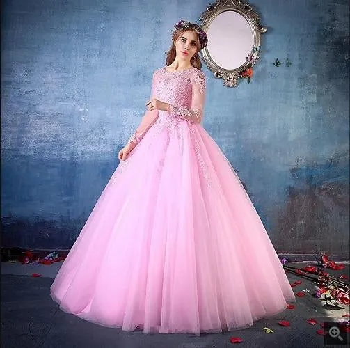 G149, Pink Victoria Ball Gown (Engagement Gown), Size (XS-30 to L-36)