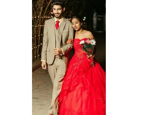 G230, Red Tub Top Ball Gown, Size (XS-30 to XL-40)