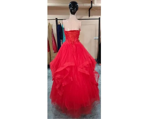 G230, Red Tub Top Ball Gown, Size (XS-30 to XL-40)