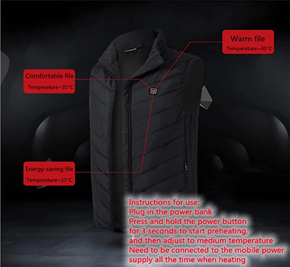 Heated Vest for Women USB Charging Sleeveless Lightweight Warm Jacket Quilted Vest