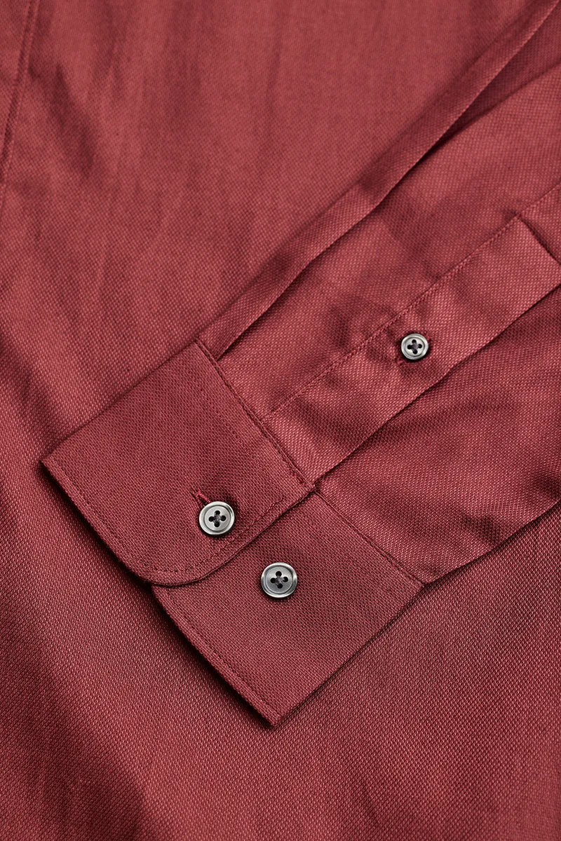 Maroon Solid Oxford Shirt