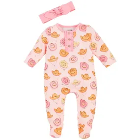 Mud Pie Cowgirl Sleeper & Headband Set