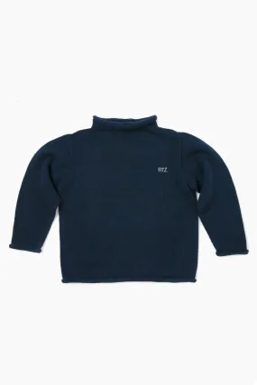 Navy Roll Neck Sweater