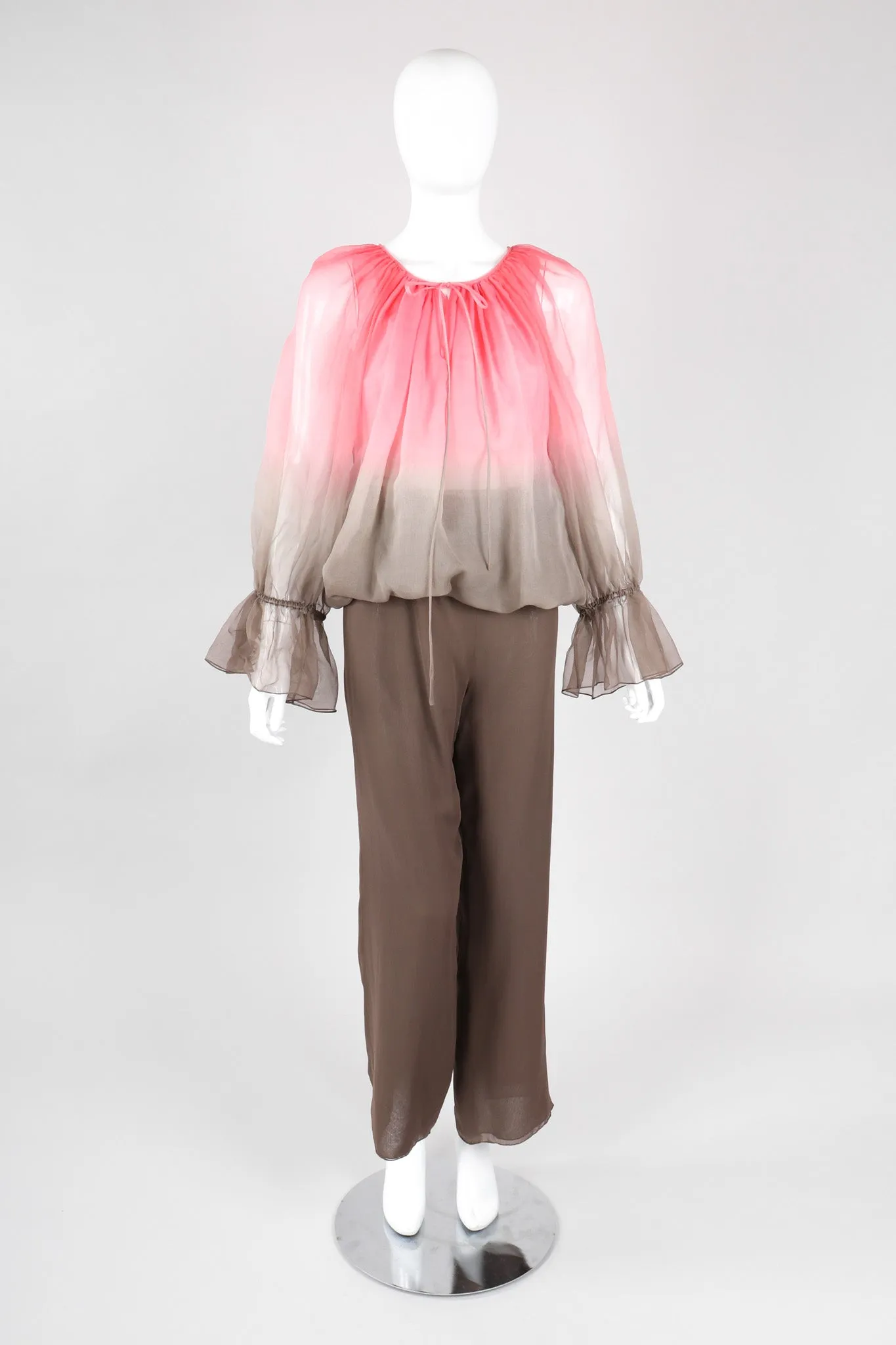 Neapolitan Chiffon Blouse and Pant Set