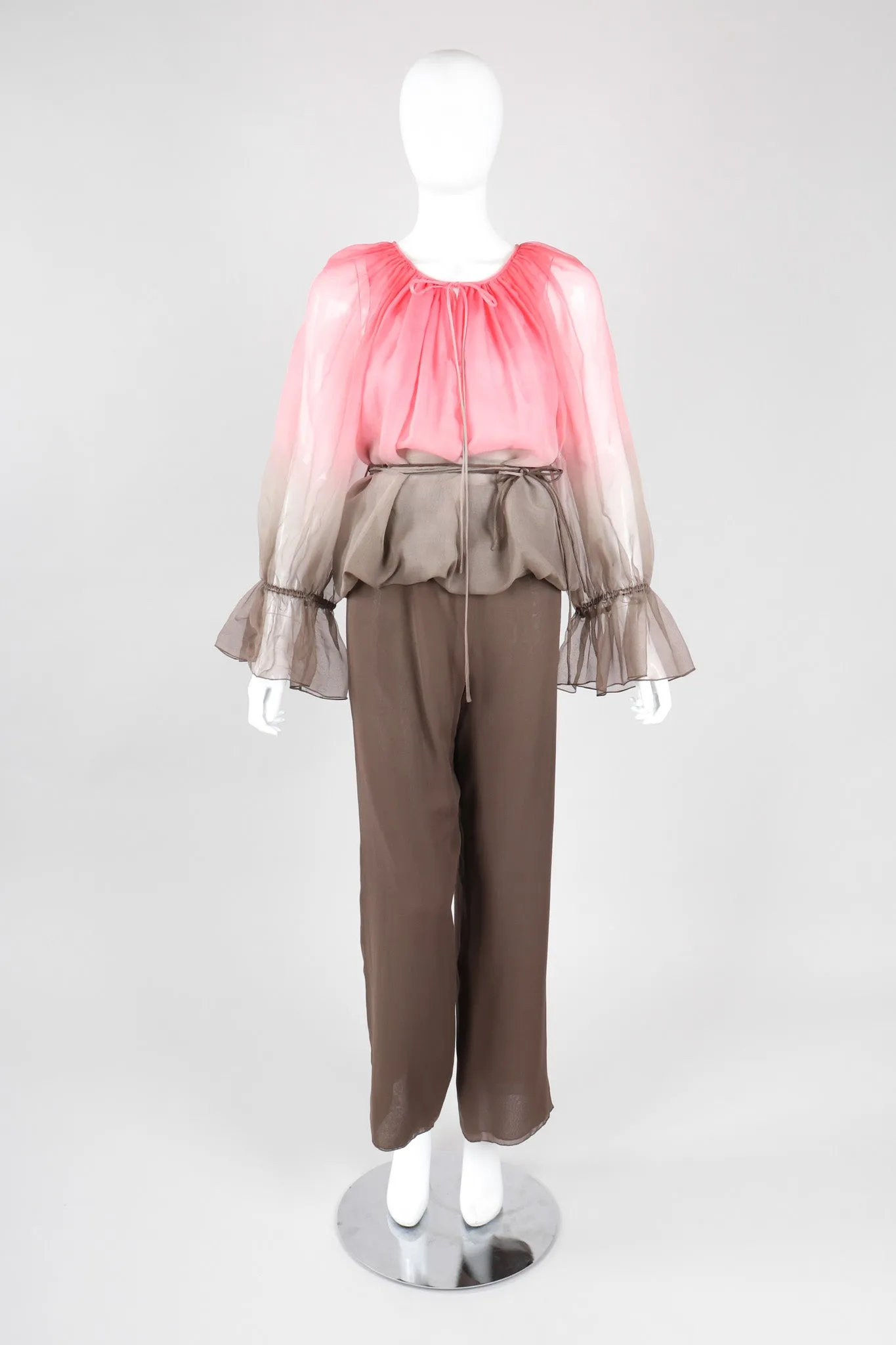 Neapolitan Chiffon Blouse and Pant Set