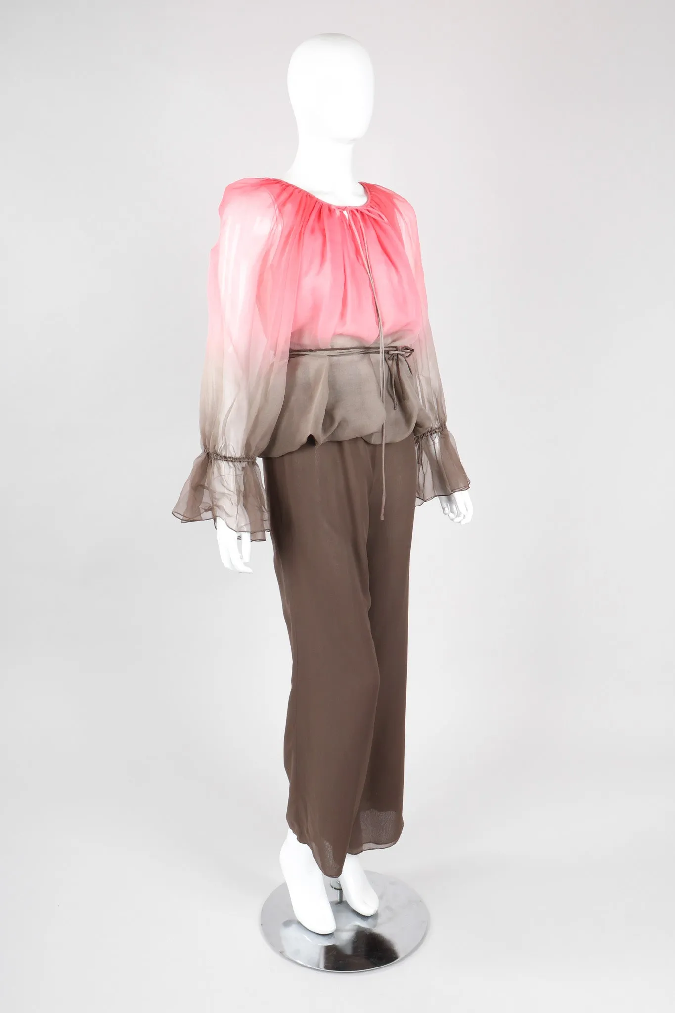 Neapolitan Chiffon Blouse and Pant Set