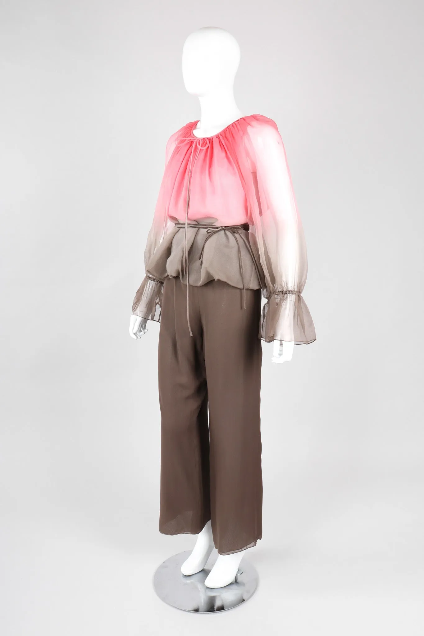 Neapolitan Chiffon Blouse and Pant Set