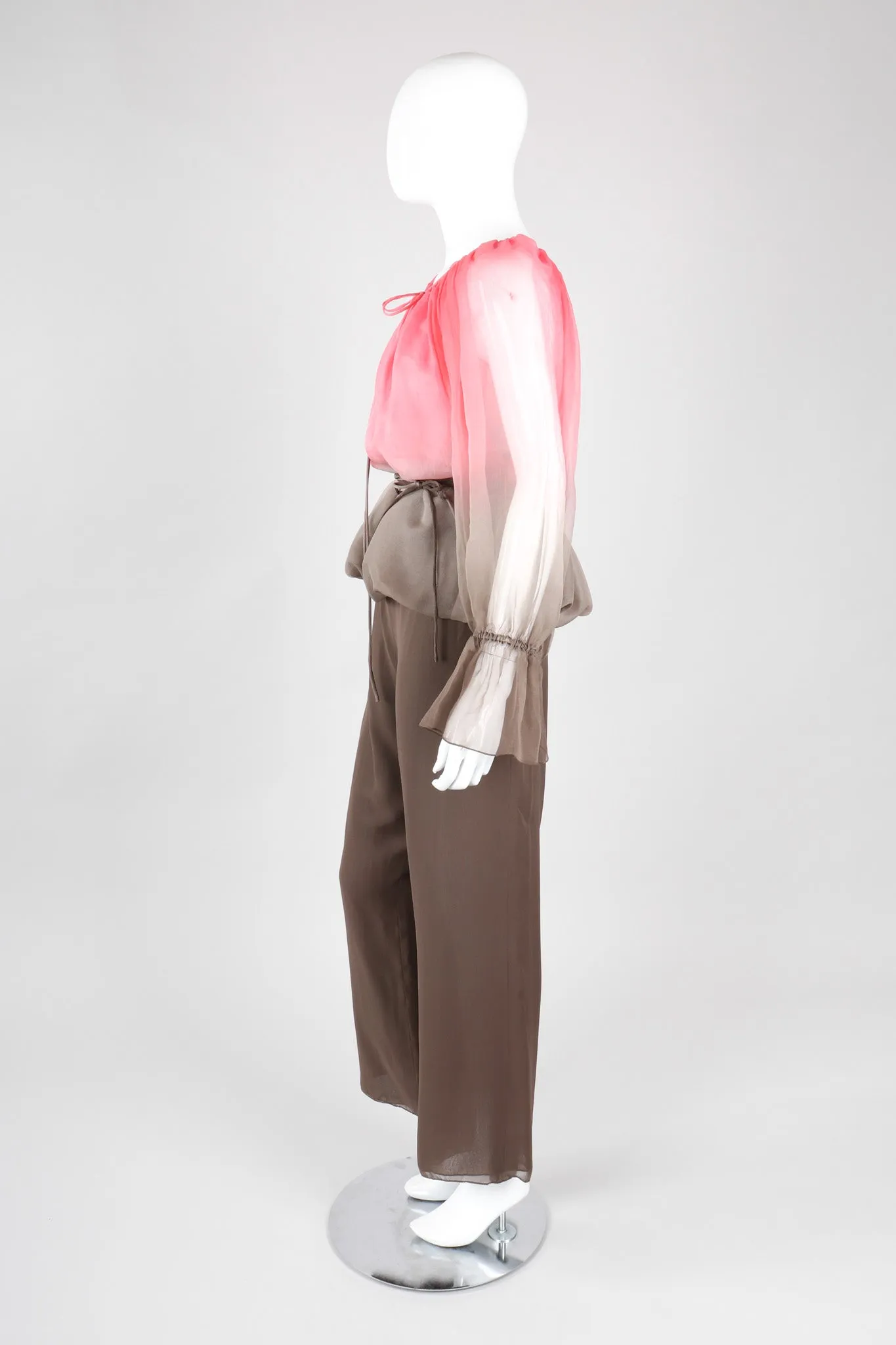 Neapolitan Chiffon Blouse and Pant Set