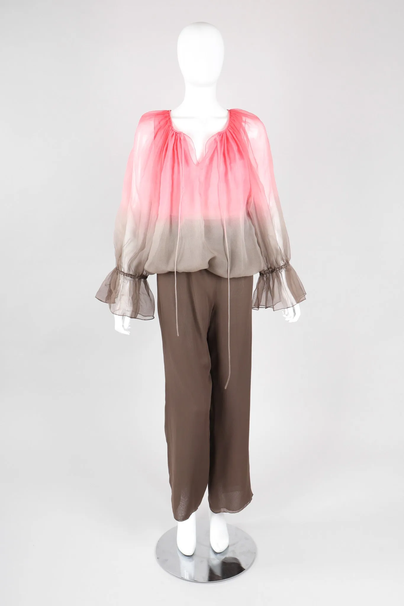 Neapolitan Chiffon Blouse and Pant Set