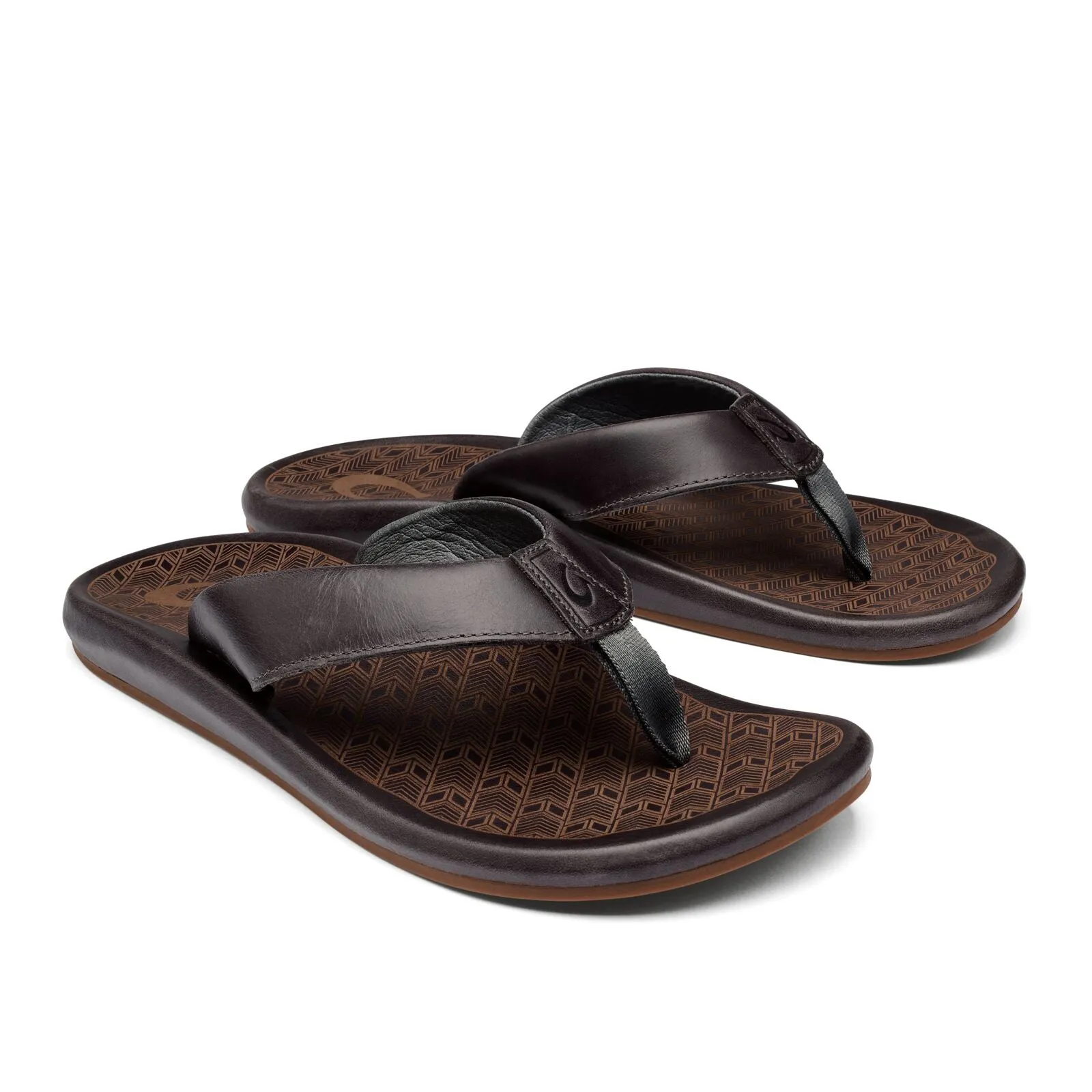 OluKai Mens Ilikai Sandals-Charcoal/Charcoal