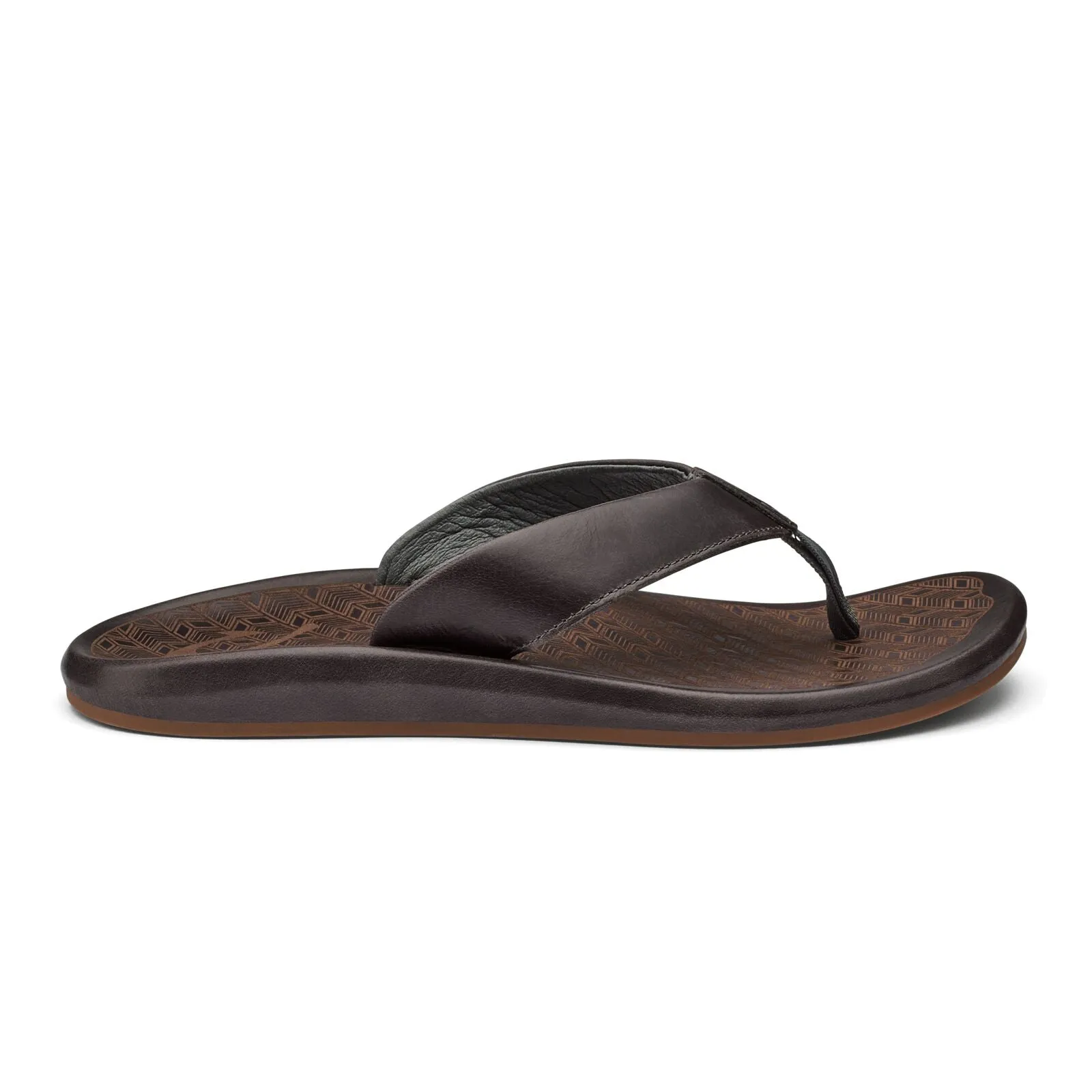 OluKai Mens Ilikai Sandals-Charcoal/Charcoal