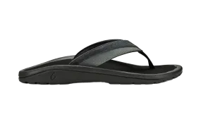 OluKai Mens 'Ohana Koa Sandals-Lava Rock/Lava Rock