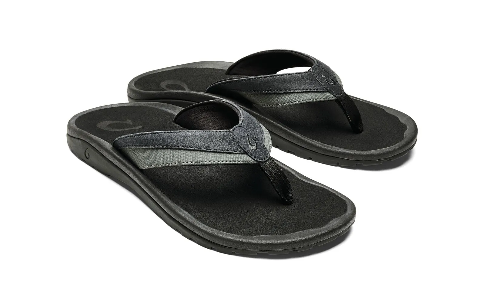 OluKai Mens 'Ohana Koa Sandals-Lava Rock/Lava Rock