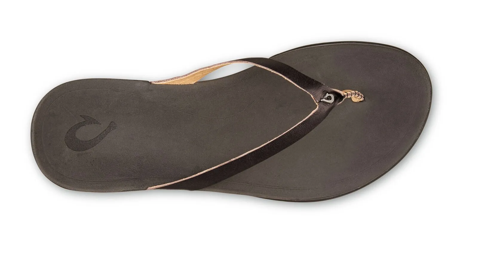 OluKai Womans Ho'Opio Sandals-Onyx/Black