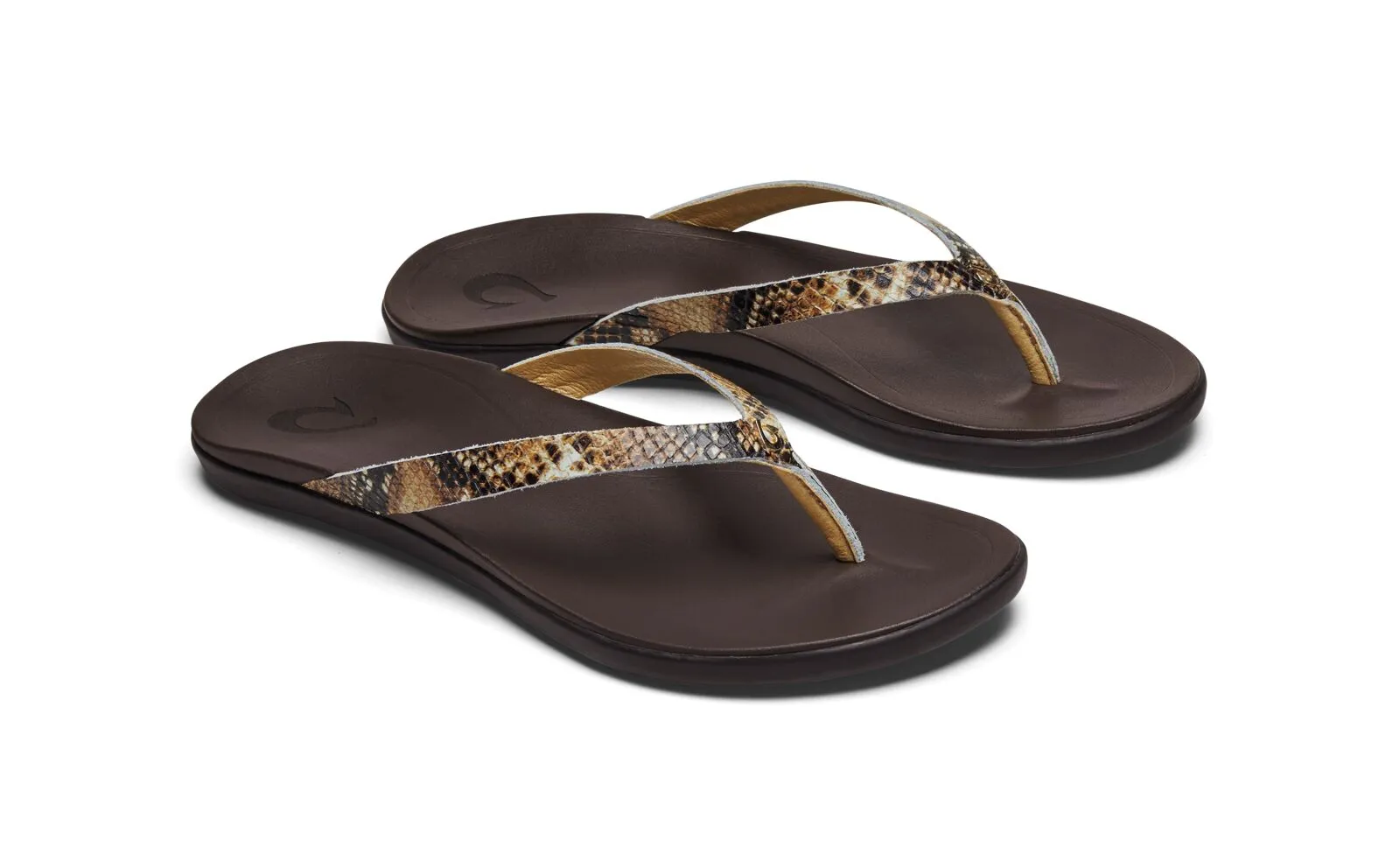 OluKai Womans Ho'Opio Sandals-Tan/Mo'o