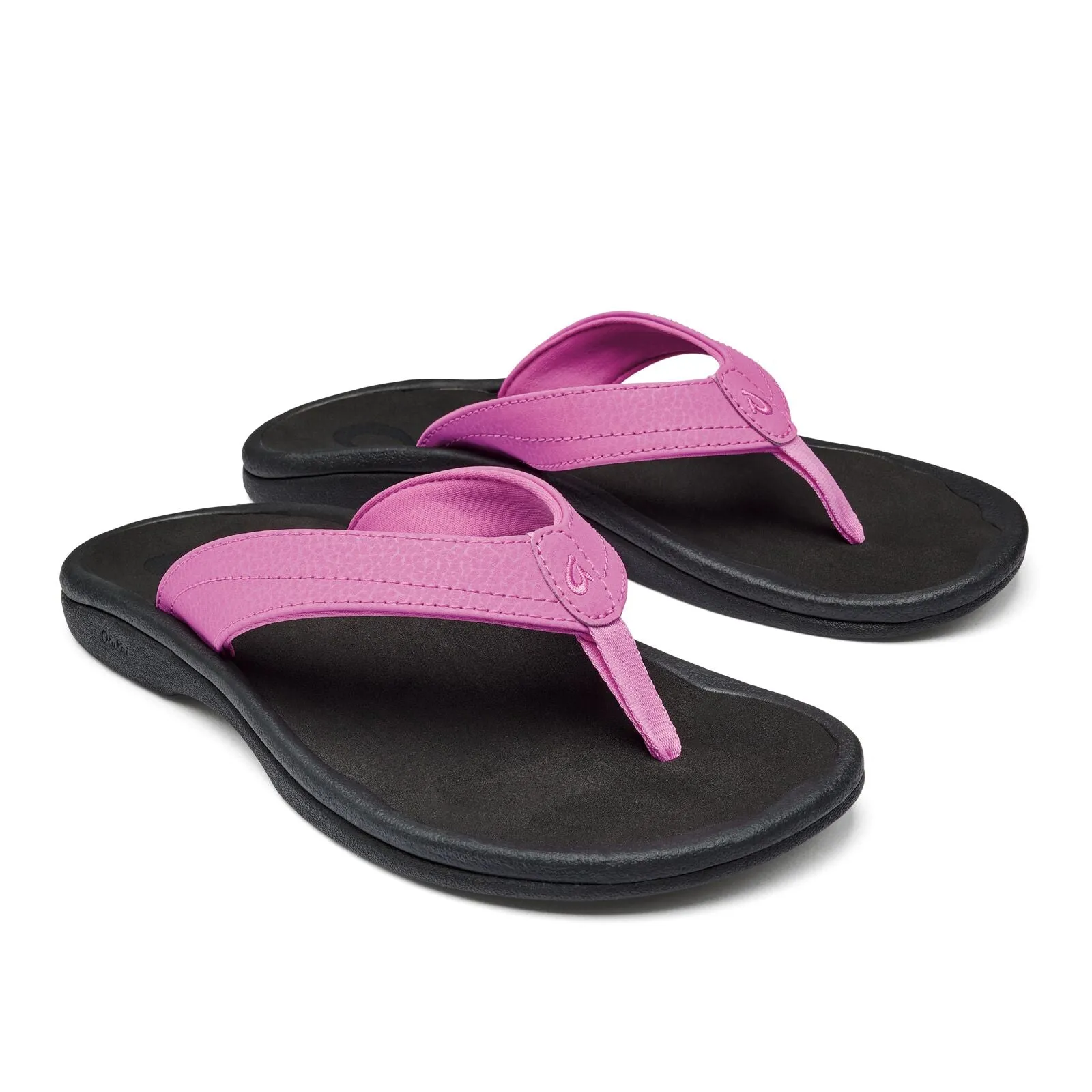 OluKai Womans 'Ohana Sandals-Dragon Fruit/Black