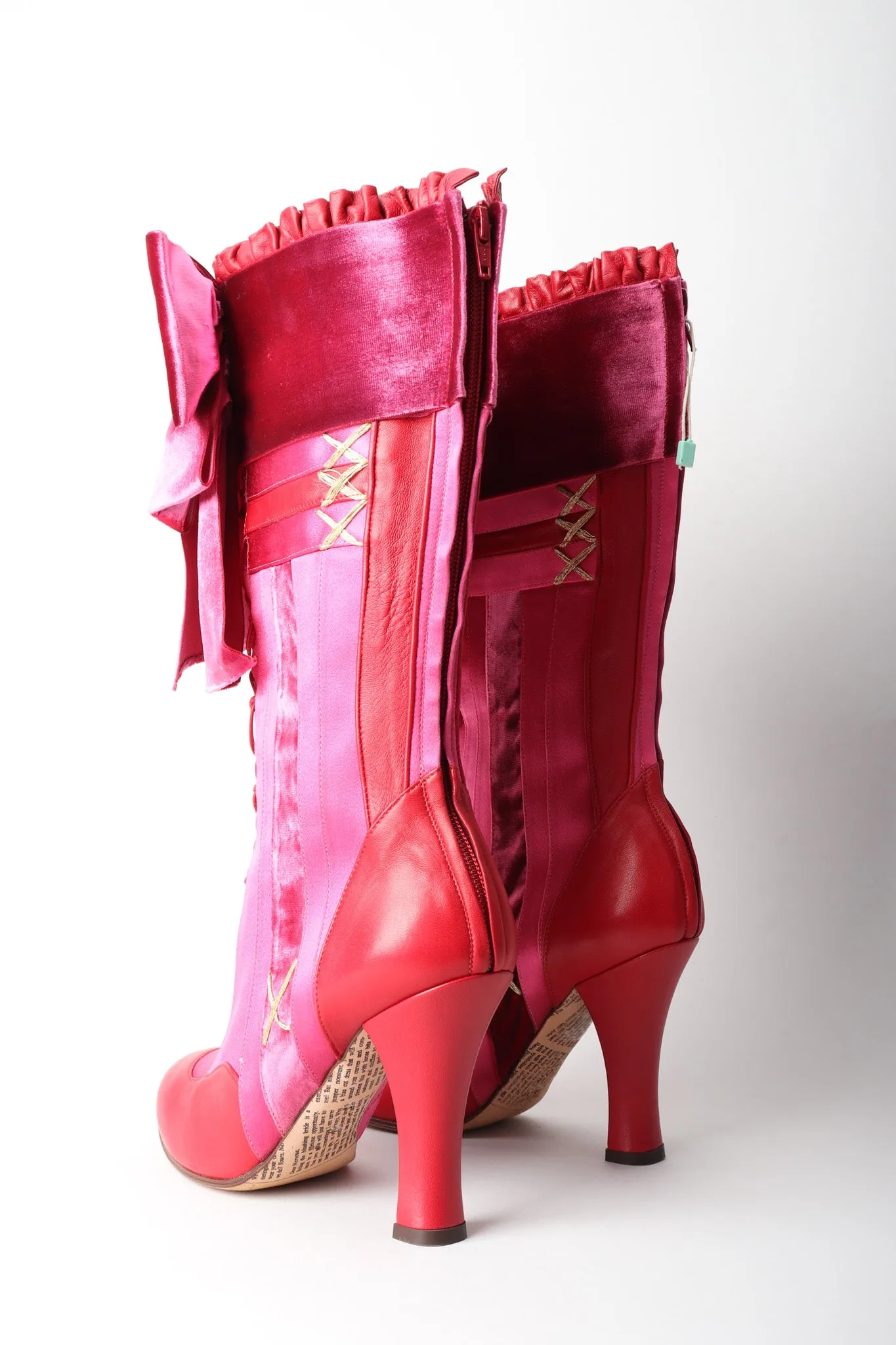 Satin Lolita Bow Boots