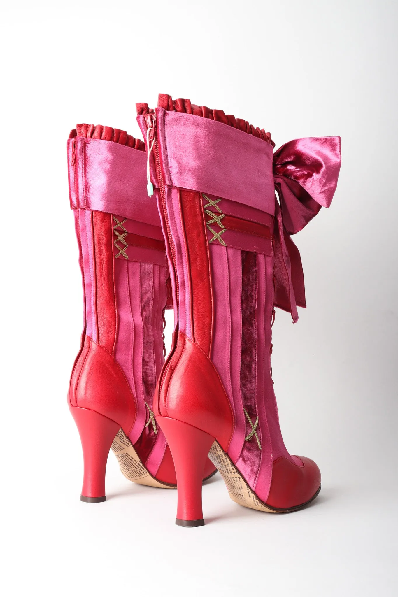 Satin Lolita Bow Boots